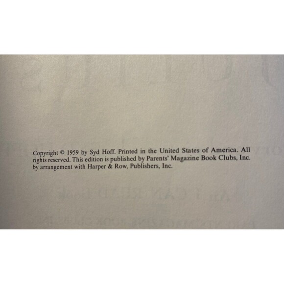 1959 Edition JULIUS By SYD HOFF Hard Cover Illustrated I Can Read Book - Picture 3 of 3